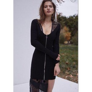 For Love & Lemons black Annie Zipper Mini dress